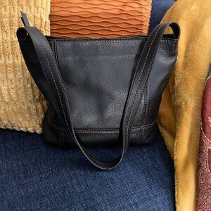 The Sak "De Young" Black Leather Hobo Handbag Tote